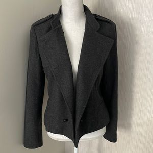Banana Republic dark heather gray double breasted wool blend jacket size 8